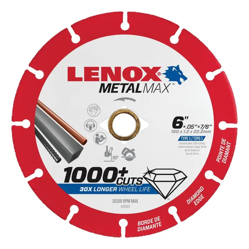 Lenox MetalMax 4 Inch Diamond Metal Cut-Off Wheel 5/8 Inch Arbor Precision Metal Cutting
