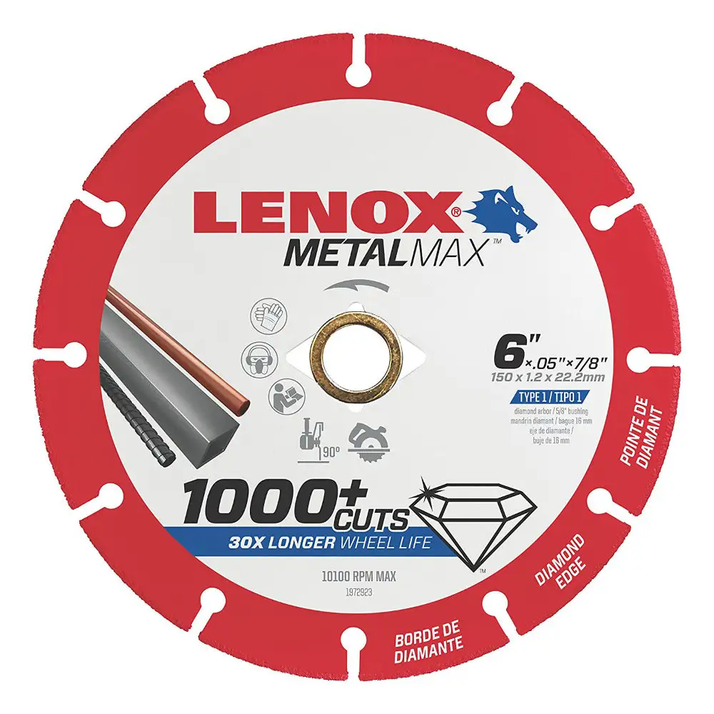 Lenox Metalmax Diamond Edge Cut-Off Wheel 6 x 7/8 Metal Cutting