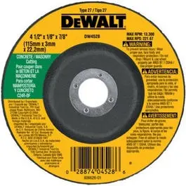 4.5 x 1/8-Inch Fast Masonry-Cutting Wheel Angle Grinders Dewalt