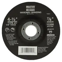 Arbor Masonry Depressed Center Cutting Wheel 4.5 x 0.125 x 7/8-Inch Master Mechanic
