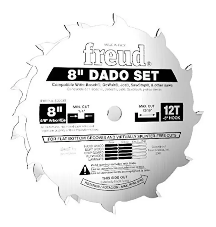 Freud SD208S Dado Blade Set 8 Inch x 12 Teeth Precision Woodworking