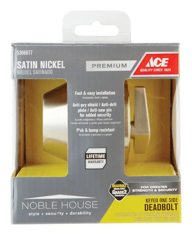 Ace Satin Nickel Chrome Double Cylinder Deadbolt