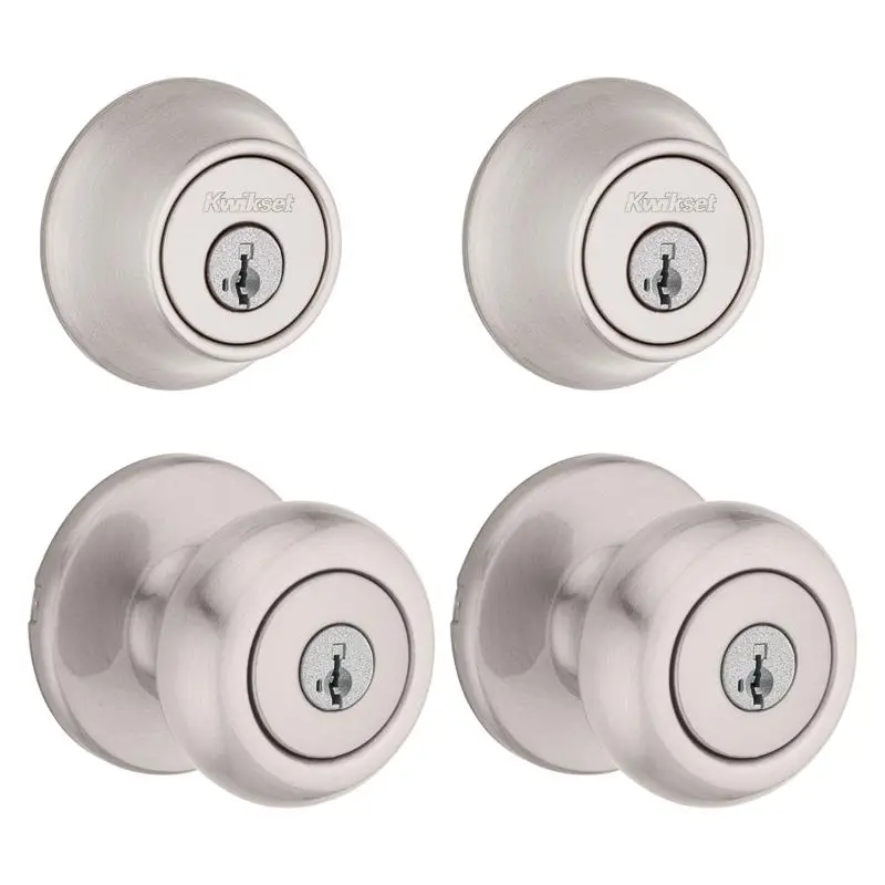 Kwikset 96650-516 SmartKey Security Double Cylinder Deadbolt Satin Nickel Finish Modern Homes