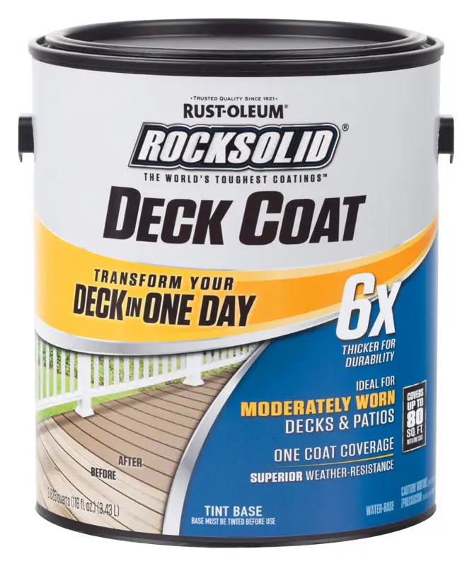 RockSolid 6X Solid Color Water-Based Grey Deck Resurfacer Long-Lasting Protection Rust-Oleum