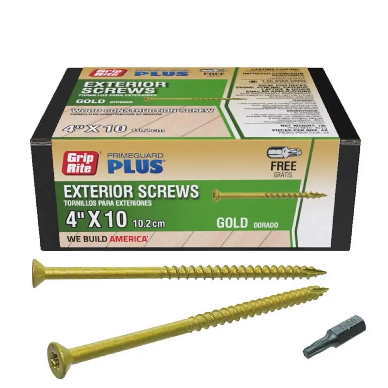 Grip-Rite PrimeGuard Plus No. 10 Star Flat Head Deck Screws 1 lb 44 Pack