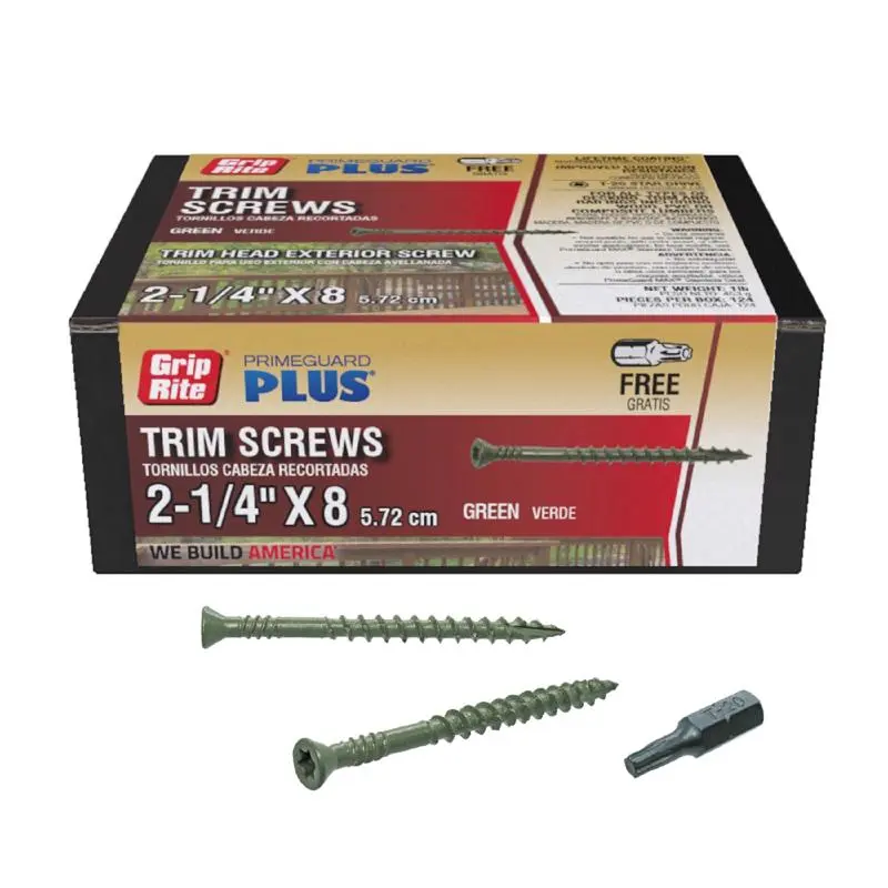 Grip-Rite PrimeGuard Plus No. 9 Star Trim Head Deck Screws 1 lb Pack 12