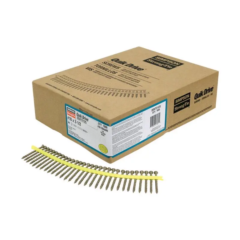 Simpson Strong-Tie Quick Drive No. 10x2-1/2 Tan Deck Screws 1000 Pack