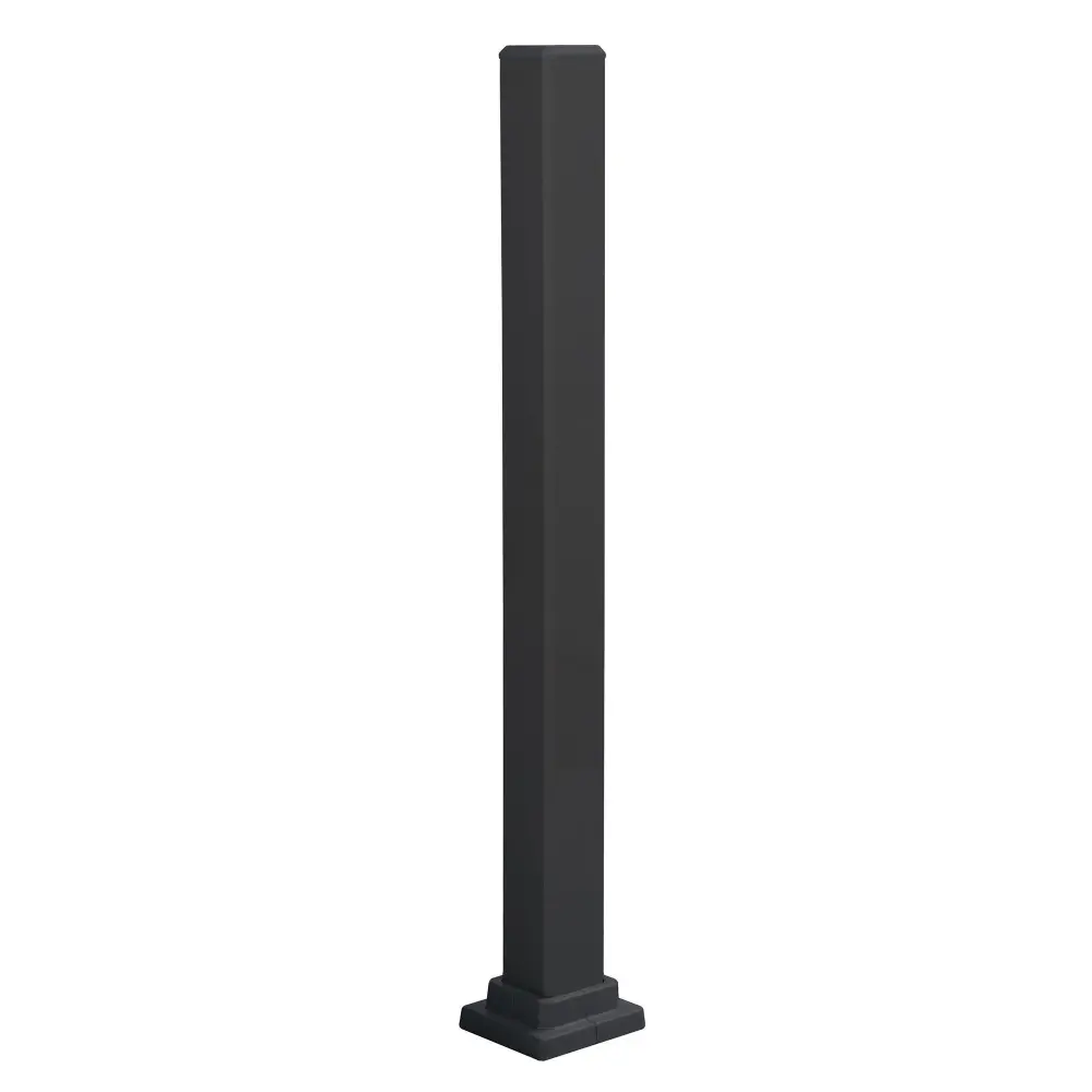 Black Aluminum Mounting Post 36'' High Railing, 37-1/2'' x 2''