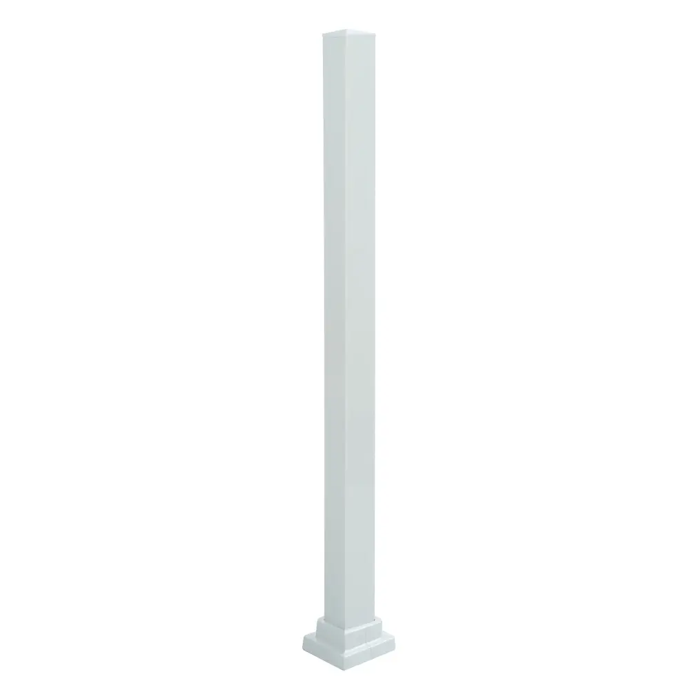 White Aluminum Mounting Post 36'' High Railing, 37-1/2'' x 2''