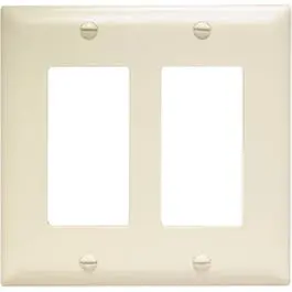 Almond 2 Decorator Opening Nylon Wall Plate Modern Electrical Installations Legrand - Pass u0026 Seymour