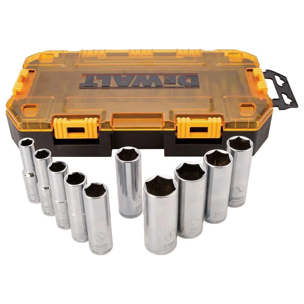 DeWalt DWMT73814 Deep Socket Set DirectTorque 1/2 Inch Drive 10-Piece Professional Tool Kit