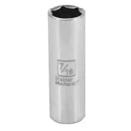 1/4-Inch Drive 7/16-Inch 6-Point Deep Socket Durable Mechanics Tool Master Mechanic