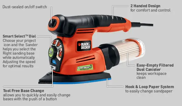 Black & Decker MS2000 Smart Select Complete Sander 2.0 Amp Motor