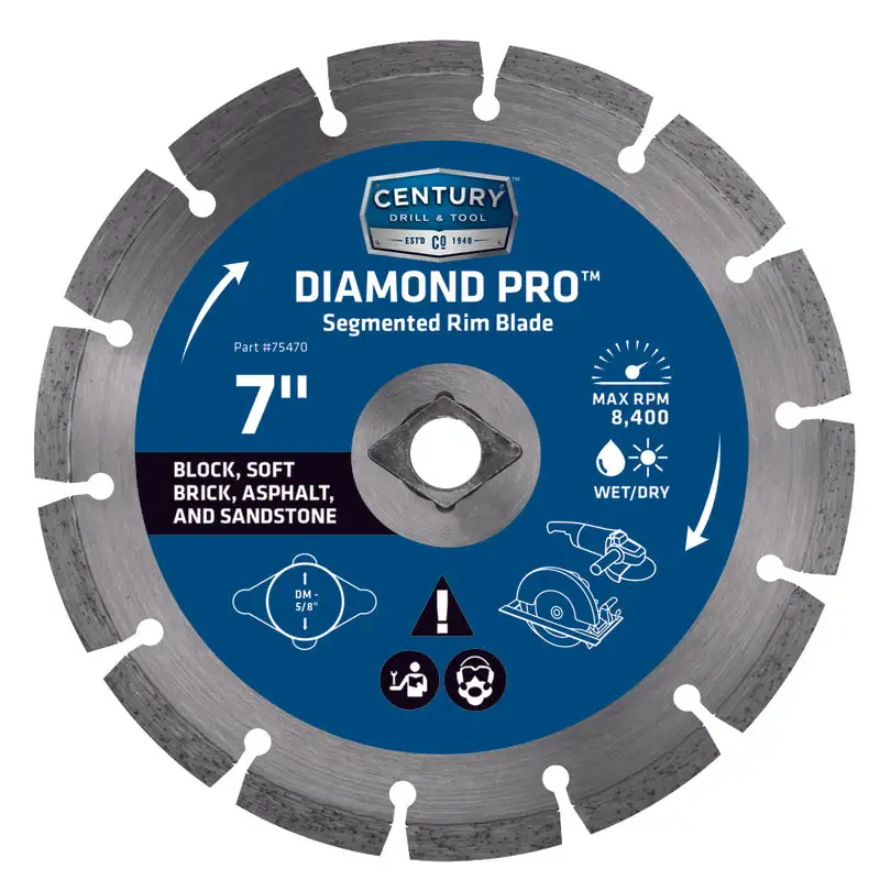 Century Drill & Tool 10 Inch Diamond Segmented Rim Saw Blade 1 Pack Century Drill u0026 Tool