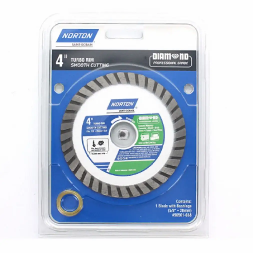 Norton 50501-038 4 Inch Turbo Diamond Saw Blade Cutting Tile and Stone