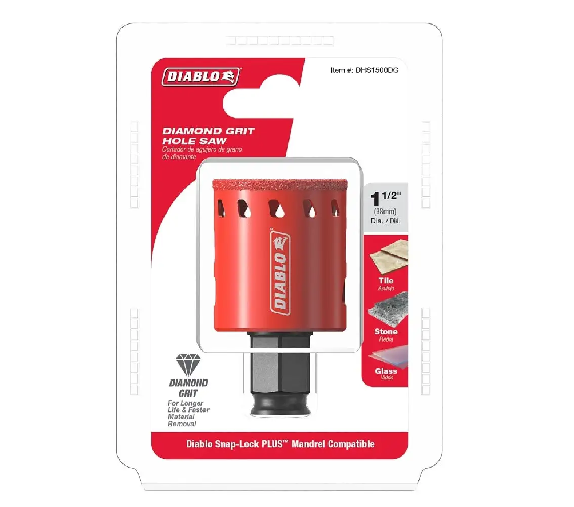 Diablo DHS1500DG 1-1/2 Inch Diamond Grit Hole Saw Hard Materials