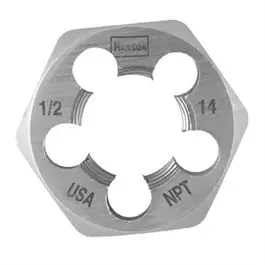 Hexagon Die National Pipe Taper Thread 1/2-. x 14 Pipe Threading Irwin