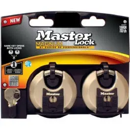 Disc Lock Keyed Padlocks 2-Pack 2-3/4-. High Security Locks Master Lock