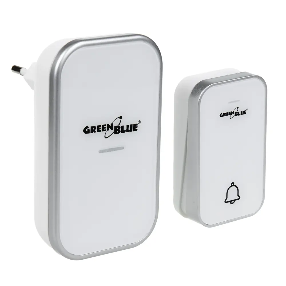 GreenBlue GB157 W Kinetic Battery-free Remote Door Bell, Melodies, White, Range up to 200m, IP44