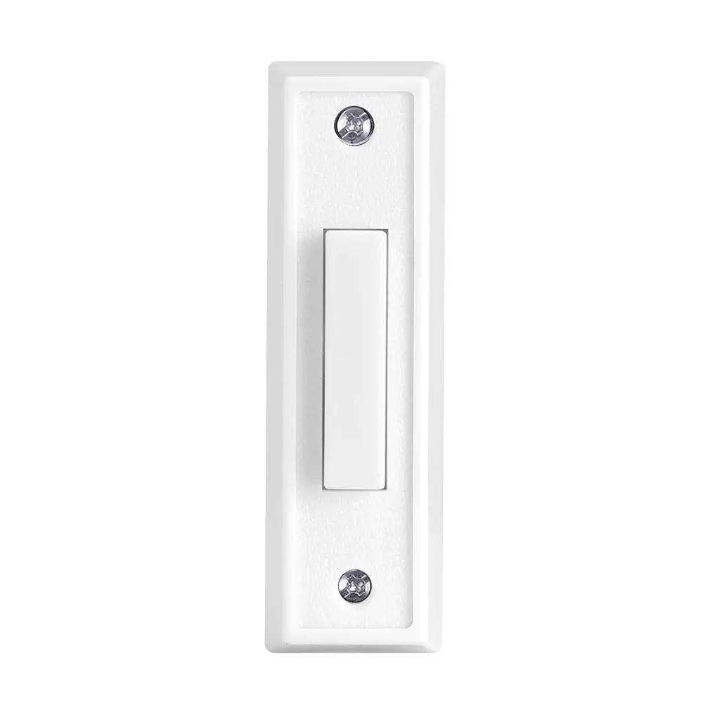 Wireless Dorrbell Large Illuminated Push Button, White
