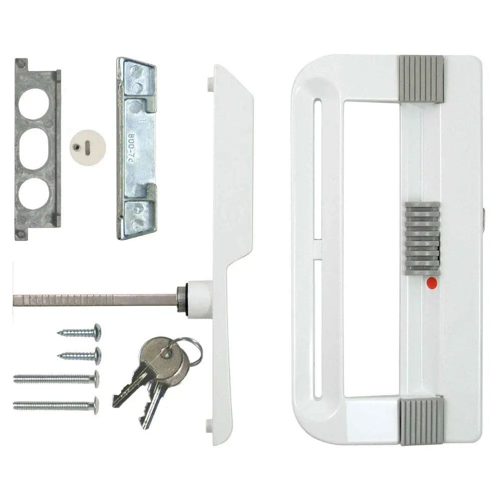 Patio Door Handle Set Keyed Lock, Ivory (Keyed Alike)
