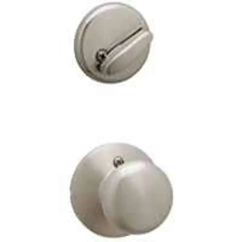 Schlage F Series F59PLY619 Handleset Interior Trim, 1 Grade, Mechanical Lock, Metallic, Satin Nickel, Knob Handle