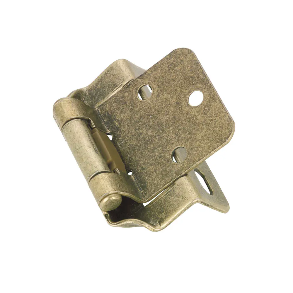 Antique Brass Self-Closing Hinge, twin-pack