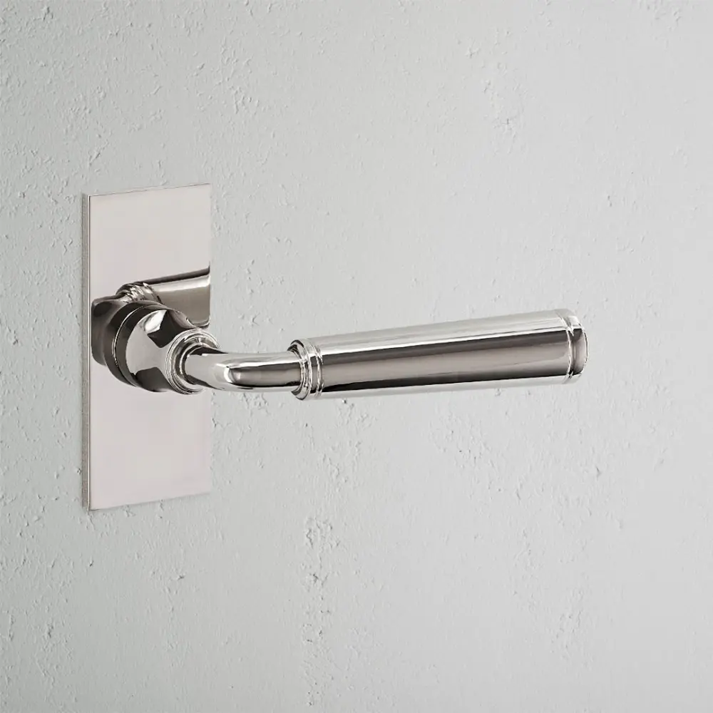 Digby Brief Plate Fixed Door Handle - Polished Nickel Oil Rubbed Bronze