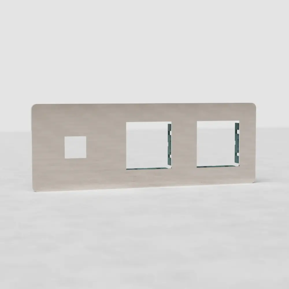 Grove Triple 2x 45mm & Keystone Module Plate - Glossy Nickel