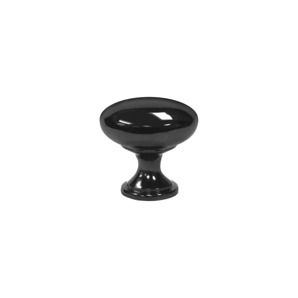 1.25"W Black Gloss Knob Door/Drawer Pull P-13