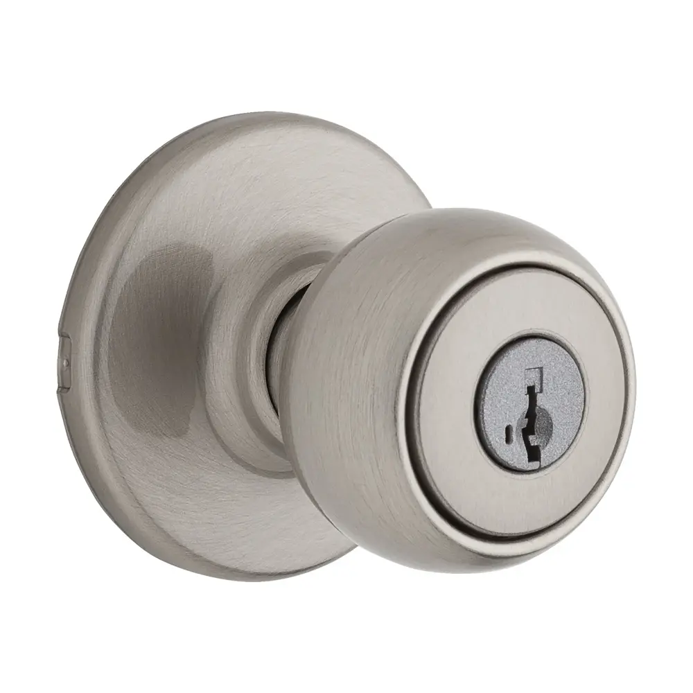 Premium Security Rated Fairfax Keyed Entry Knob, Satin Nickel