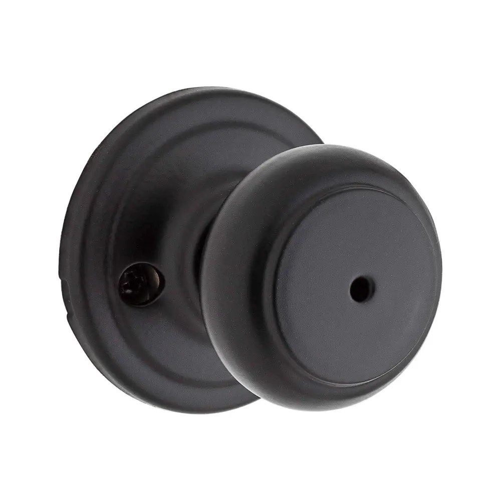 Smart Lock Troy Privacy Knob Door Handle, Jet-black Matte