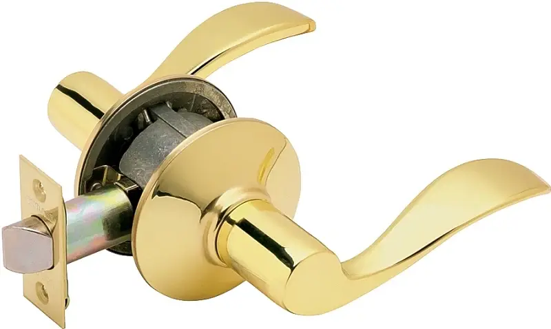 Schlage Accent Series F10 ACC 605 Passage Lever, Mechanical Lock, Vivid Brass, Metal, Residential, 2 Grade