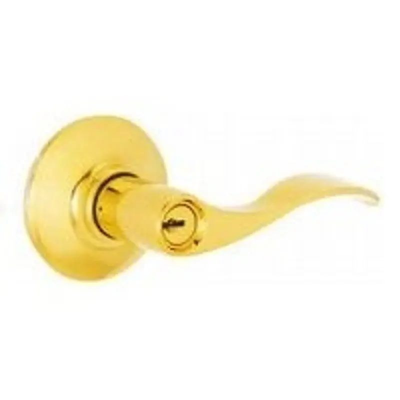 Schlage Accent Series F51A ACC 505 Entry Lever, Mechanical Lock, 1/2 Projection, Radiant Brass, Metal, Residential