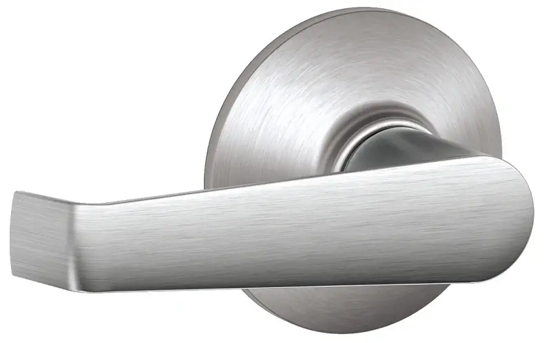Schlage Elan Series F10CSVELA626 Passage Lever, Mechanical Lock, Satin Chromium, Metal, Residential, 2 Grade