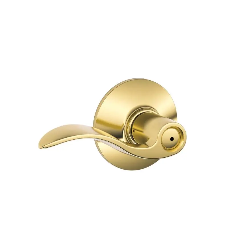 Schlage Traditional Polished Brass Satin Nickel Bed and Bath Lever Right or Left Handed