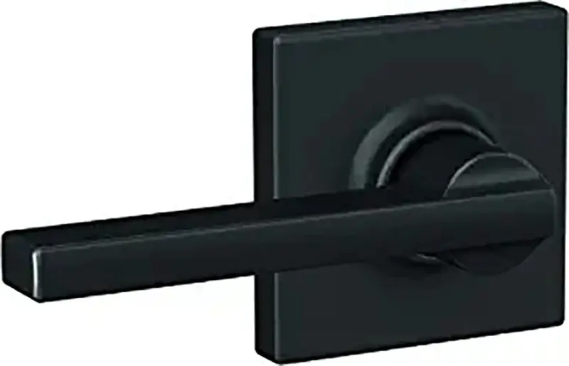 Schlage F Series F10 LAT 622 COL Passage Lever, Mechanical Lock, Flat Black, Metal, Residential, 2 Grade