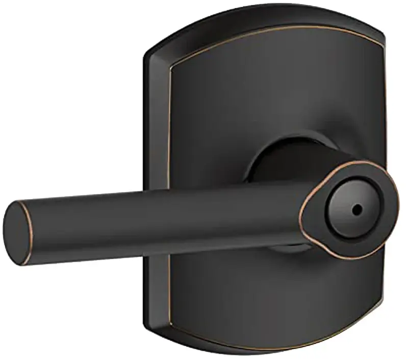 Schlage F Series F40V BRW 716 Privacy Lever, Mechanical Lock, Aged Copper-brown, Residential, 2 Grade