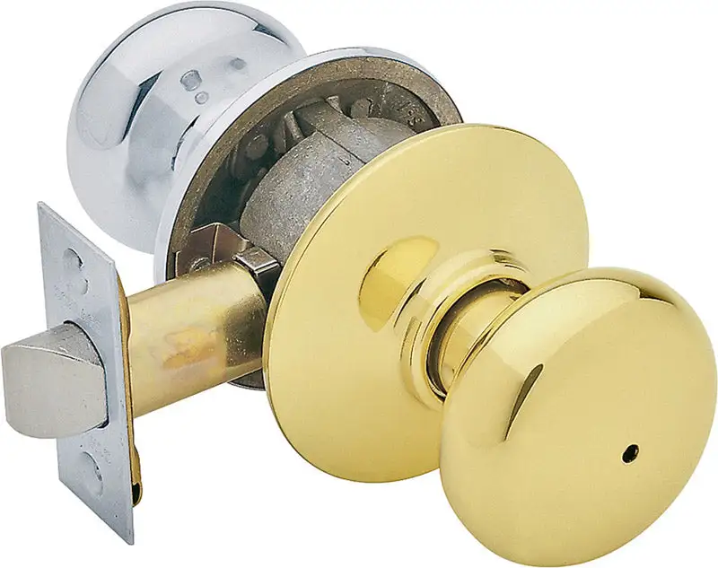 Schlage Plymouth Modern Privacy Lock Bright Brass or Chrome Right Left Handed