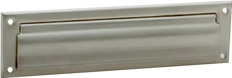 Schlage SC620B-619 Mail Slot, 3-1/2 L, 13 W, Warm alloy, Satin Nickel Strike Plate