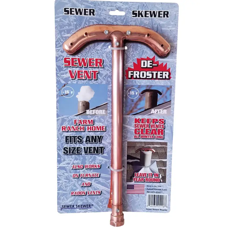 Sewer Skewer 17 Inch Copper Sewer Vent Defroster Winter