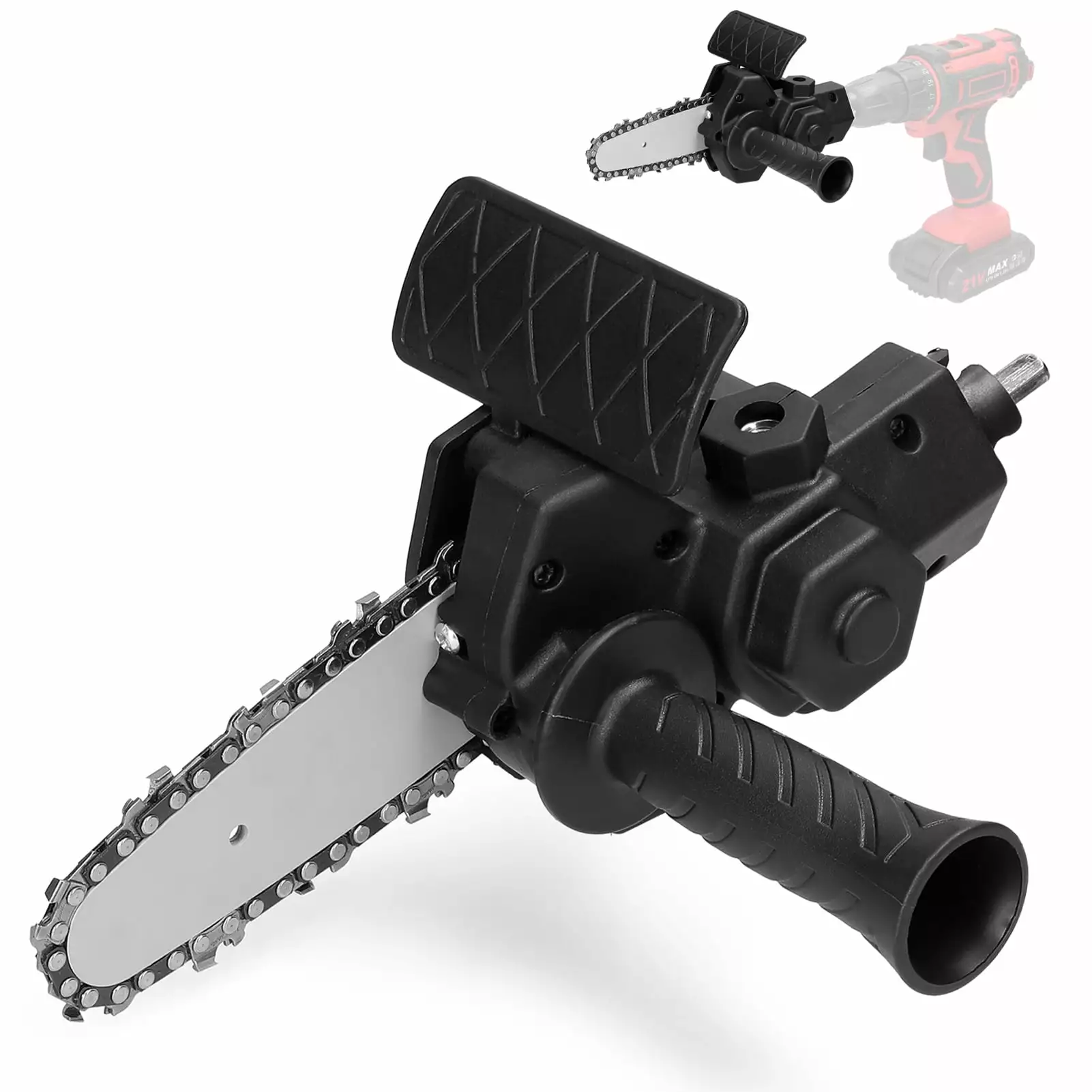 Pinnaco Electric Chainsaw Attachment - 4 Inch Drill Modification. Woodworking Cutting Tool Set