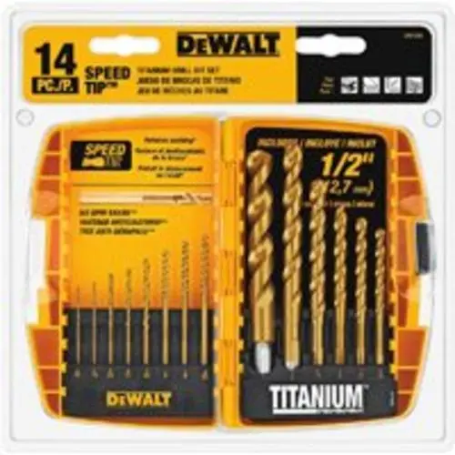 DeWalt DW1341 Titanium Speed Tip Drill Bit Set 14 Piece