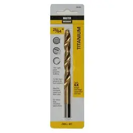 Titanium Coated High-Speed Steel Drill Bit 23/64 x 4-7/8-Inch Professional Use Master Mechanic
