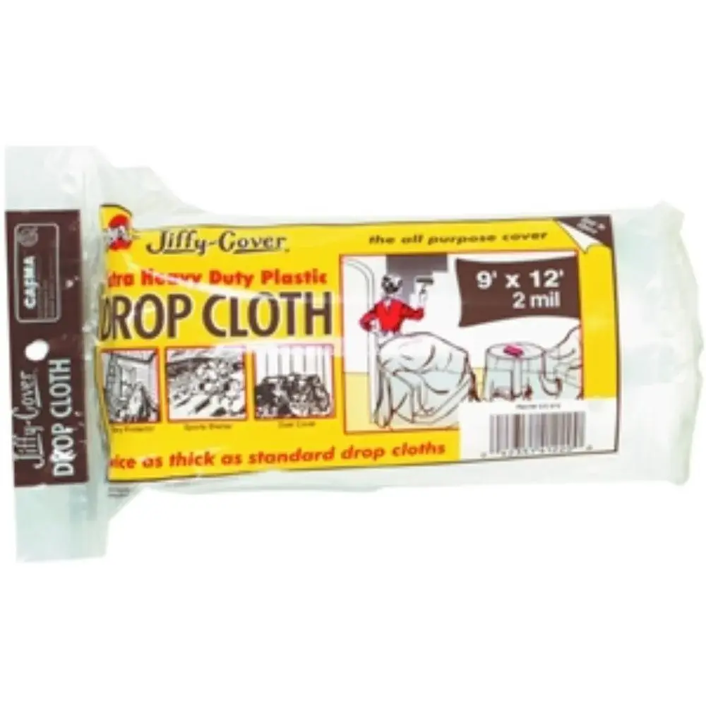 CLEAR PLASTIC DROP CLOTH 12' X 9'