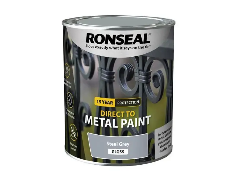 Direct to Metal Paint Chromed Grey Gloss 750ml
