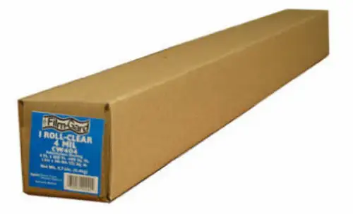 Film-Gard 625891 Polyethylene Construction Sheeting 4' x 100' 4 Mil Clear Plastic Drop Cloth
