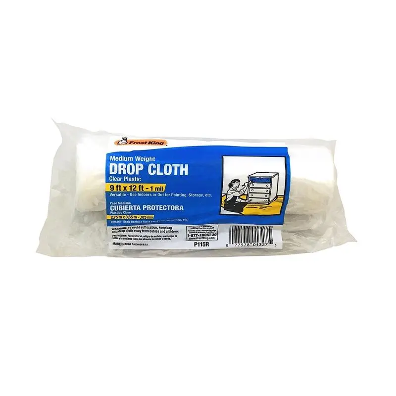Frost King 9 ft. W X 12 ft. L X 1 mil Plastic Drop Cloth Pack 24