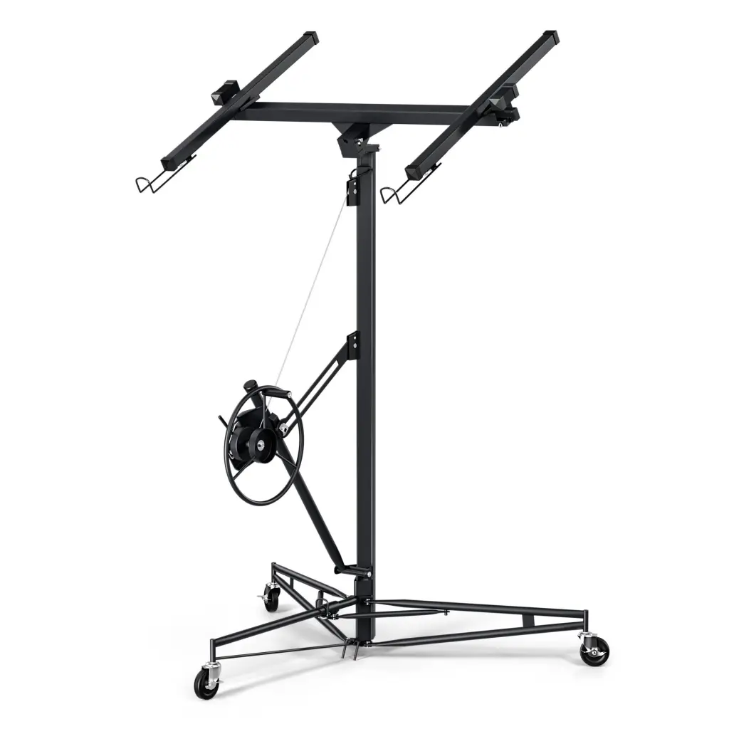 11Ft Lift Drywall Panel Hoist Jack - Black Iron and Plastic Ceiling Drywall Lifter like it