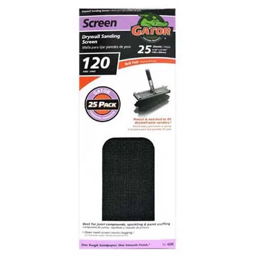 Gator 4258 Precut Drywall Sanding Screen 120 Grit 4.25 x 11.25 Easy Replacement